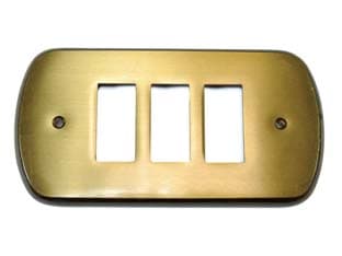 Coprinterruttori Cristina 3 Posti in Ottone Bronzato in Ottone 2 Pezzi - 2