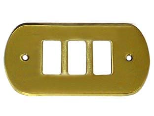 Coprinterruttori Bordo Tondo 3 Posti in Ottone Satinato in Ottone 10 Pezzi - 2
