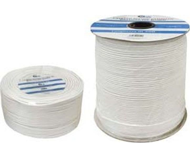 Cavetto Acciaio Ottonato Rivestito in PVC Bianco Ø 4,4 mm Rt da 200 m 200 m – Quality