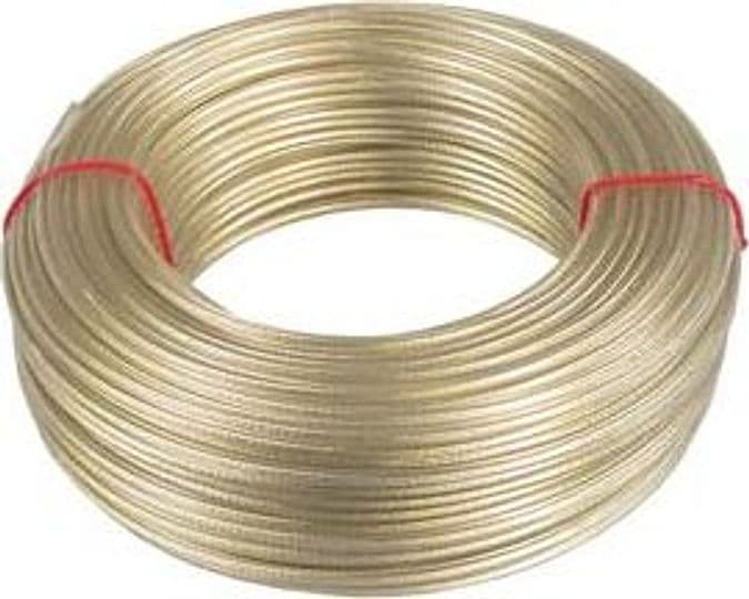 Cavetto Acciaio Ottonato Rivestito in PVC Trasparente Ø 8 mm in Rotoli