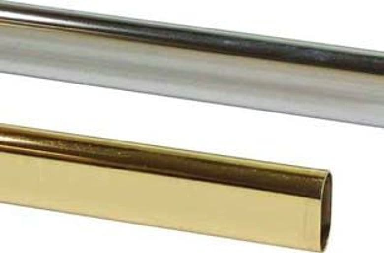 Tubo Armadio Ovale in Acciaio Cromato 15 MMX30H. 2,1 m Lunghezza 5 Pezzi - 2
