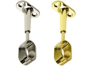 Reggitubo Centrale Regolabile Ovale per Armadio 15 MMX30, Cromato 8 Pezzi - 2
