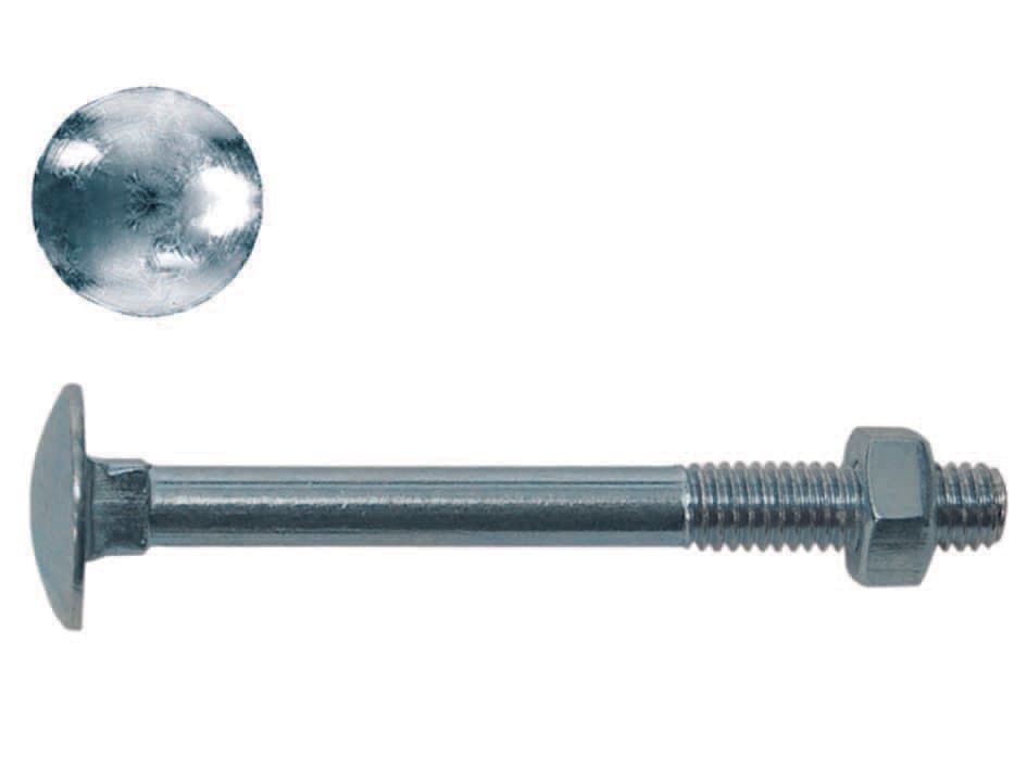 Bullone Acciaio Testa Tonda con Dado Ø 8 mm MMX160 Ambrovit 50 Pezzi - 2