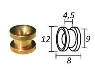 Passafilo in Ottone per Testine con Sede Ø 8 mm Mm, Ø Esterno 12 10 Pezzi - 2