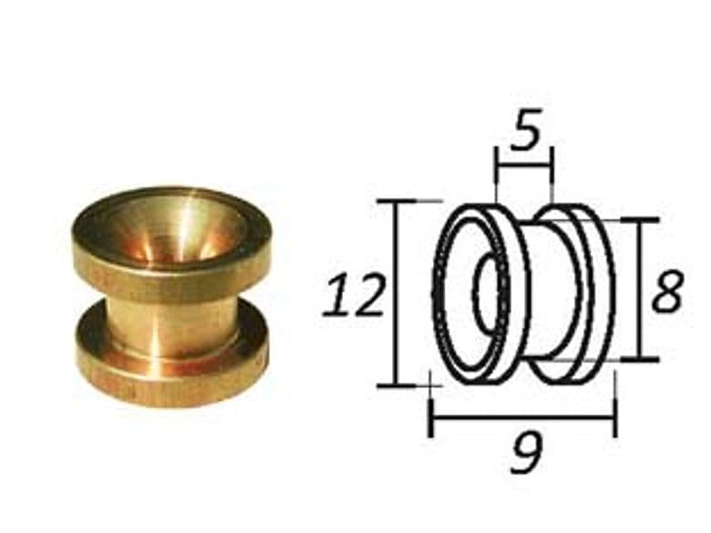 Passafilo in Ottone per Testine con Sede Ø 9 mm Mm, Ø Esterno 12 10 Pezzi - 2