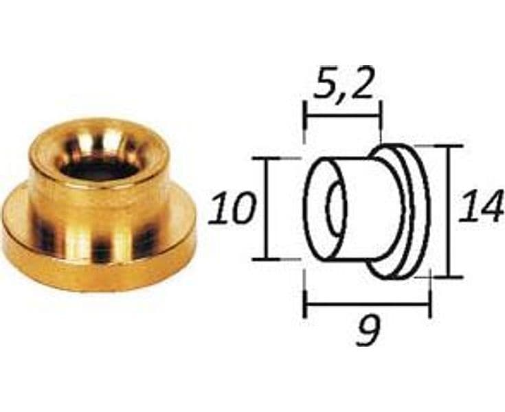 Passafilo in Ottone per Testine con Sede Ø 9 mm Mm, Ø Esterno 14 Cod 281713 - 2