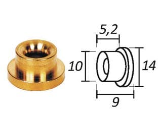 Passafilo in Ottone per Testine con Sede Ø 9 mm Mm, Ø Esterno 14 Cod 281713 - 2