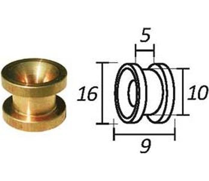 Passafilo in Ottone per Testine con Sede Ø 9 mm Mm, Ø Esterno 16 mm 5 Pezzi - 2
