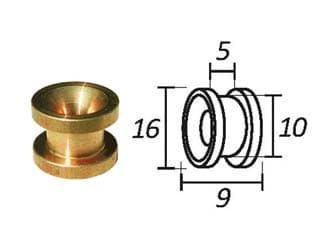 Passafilo in Ottone per Testine con Sede Ø 9 mm Mm, Ø Esterno 16 mm 5 Pezzi - 2