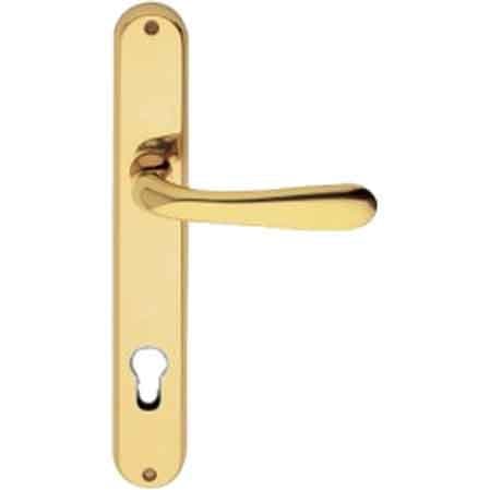 Maniglia Goccia con Placca Foro Yale Oro Lucido - 2