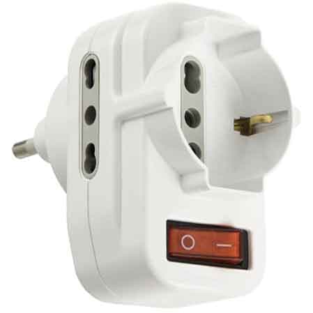 Adattatore Triplo Rotante 16A 2P con T Presa 10 16A 2P+T - 2