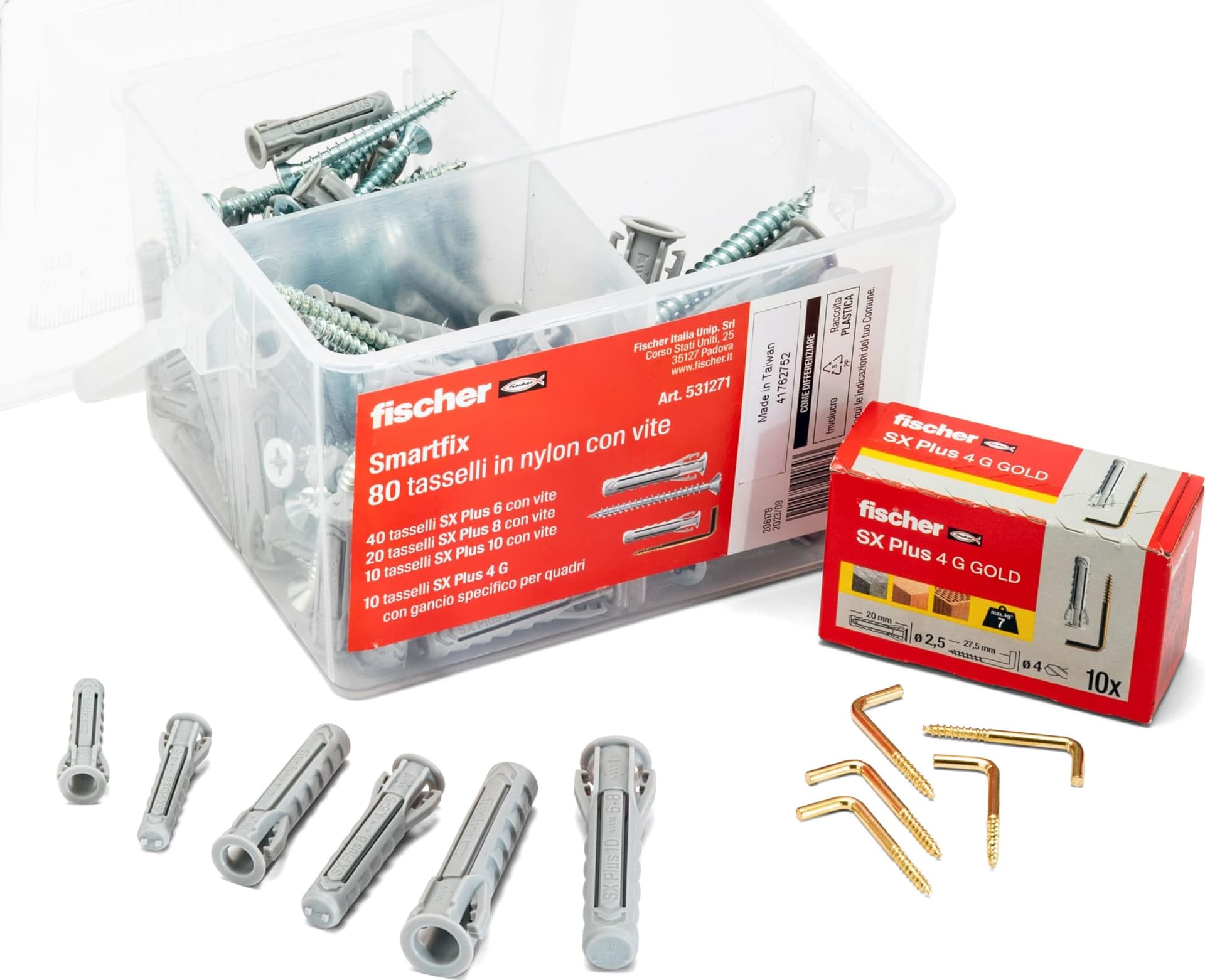 Tassello con Vite Smartfix Box in Valigetta Fischer Conf 80 Pezzi