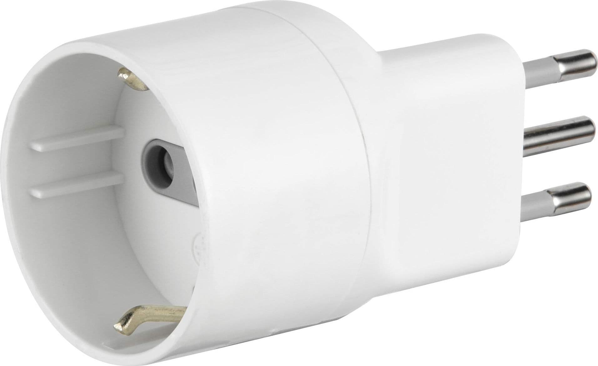 Adattatore Disassato Schuko 10A 2P con T Salvaspazio da Spina 6777102 – Electraline