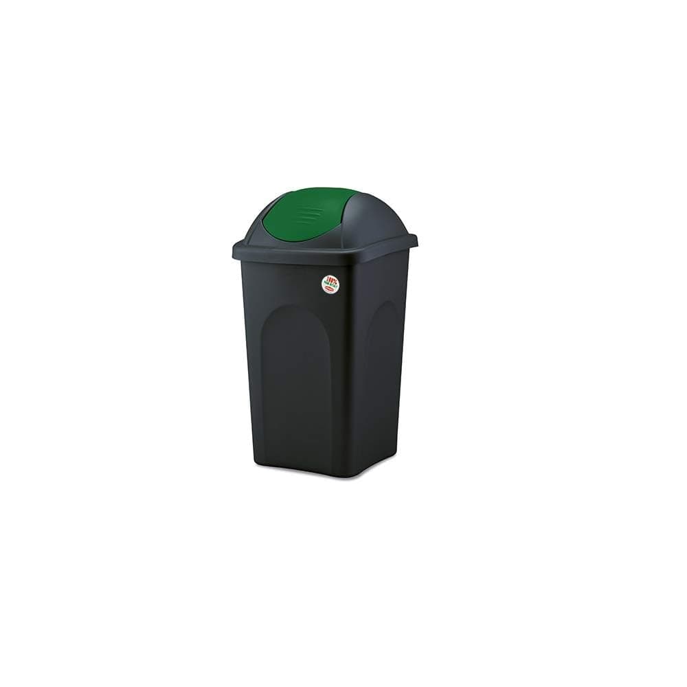 Bidone Multipat con Bascula 60 l 39 CMX39X68H. Nero Verde 3 Pezzi – Stefanplast