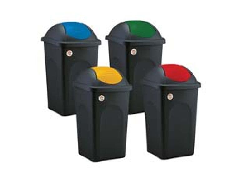 Bidone Multipat con Bascula 60 l 39 CMX39X68H. Nero Verde 3 Pezzi - 2