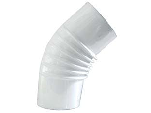Gomito 45 ° Porcellanato per Stufe a Legna Bianchi Ala Smalto Cod 362696 - 2