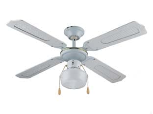 Ventilatore Tipo Legno Bianco da Soffitto 1 Luce Ø 107 mm cm Vinco - 2