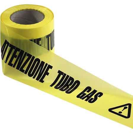 Nastro Segnaletico Attenzione Tubo Gas Cm 10 x 200 m - 2
