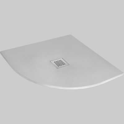 Piatto Doccia Semicircolare Effetto Pietra Grigio 90 x 90 cm Made in Italy - 2
