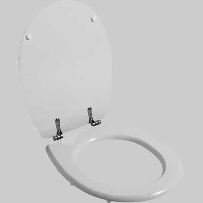 Copriwater Sedile WC Giglio per Vaso Chiuso in MDF Bianco Made - 2