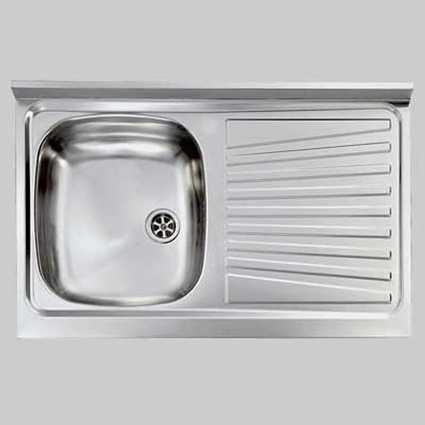 Lavello INOX una Vasca Appoggio 80 x 50 Destro Cm - 2
