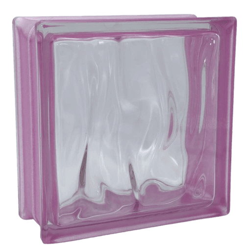 Vetro Mattone Ondulato 19 x 19 Rosa Made in Italy - 2