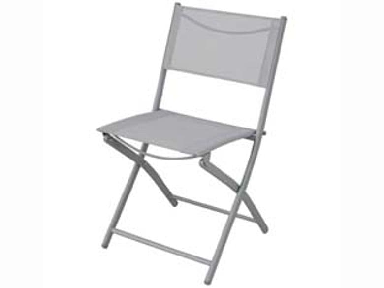 Sedia Pieghevole con Seduta in Textilene :grigio 51 CMX46X81H. Peso 2,8 kg - 2