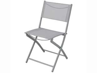 Sedia Pieghevole con Seduta in Textilene :grigio 51 CMX46X81H. Peso 2,8 kg - 2