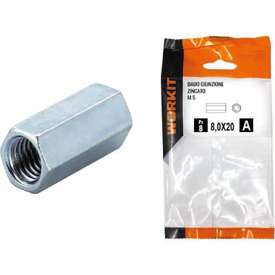 Dado Giunzione Zincato Self Workit M8 13 x 40 mm 3 Pezzi - 2