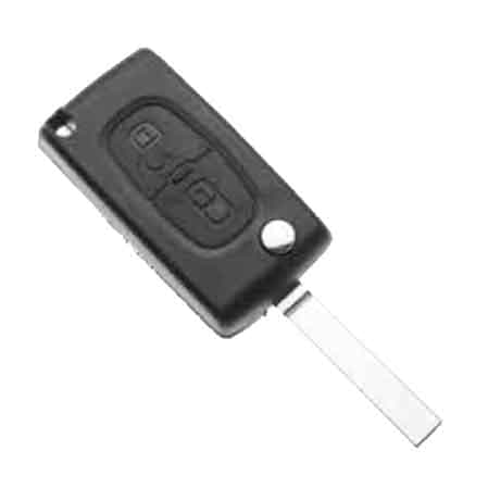 Guscio per Chiave Auto Citroen Peugeot VA2ARS2N 2 Bottoni - 2