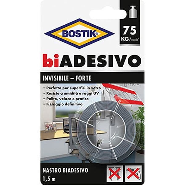 Nastro Biadesivo Invisibile Bostik 1,5 ml 19 mm 6 Pezzi - 2