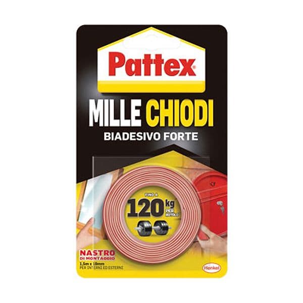 Pattex Millechiodi Nastro Biadesivo 1,5 m H 19 mm 4 Pezzi - 2