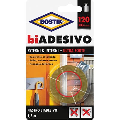 Nastro Biadesivo Interni Esterni Bostik 1,5 ml 19 mm 6 Pezzi - 2