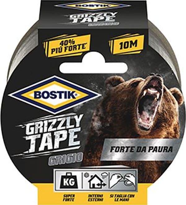 Nastro Alta Resistenza Grizzly Bostik Grigio 25 ml 50 mm 6 Pezzi - 2
