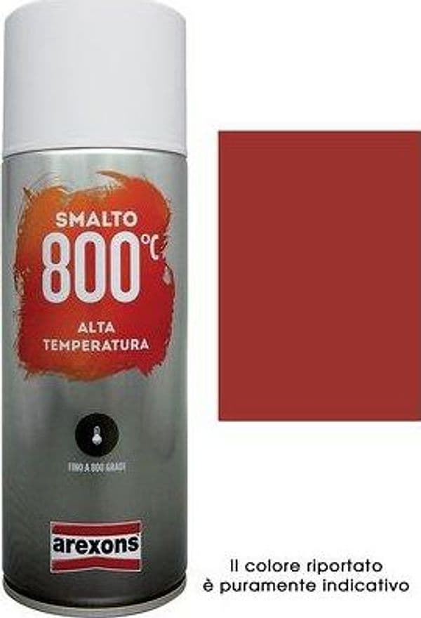 Smalto Spray 100% Acrilico Alte Temperat Arexons Rosso 400 ml 6 Pezzi