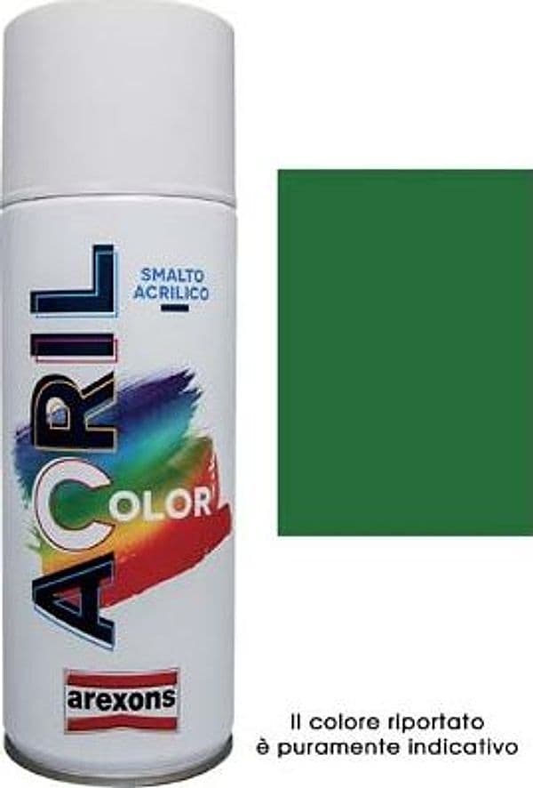Smalto Spray Acril Color Arexons Verde Foglia Ral 6002 400 ml 6 Pezzi