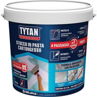 Stucco Pasta Cartongesso Tytan Bianco Fibrato Kg 1,8 - 2