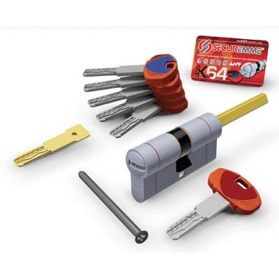 Cilindro Sagom Evo K64 36Q Hand Pomolo Securemme Ott.nich.satin Chiavi 5 mm - 2