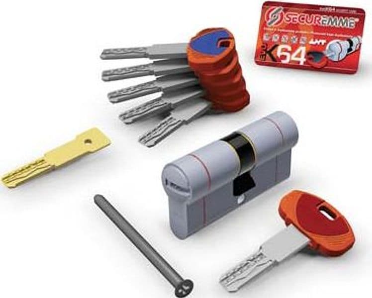 Cilindro Sagomato Evo K64 36C Hand Securemme Ott.nich.satin Chiavi 5 mm 112 - 2