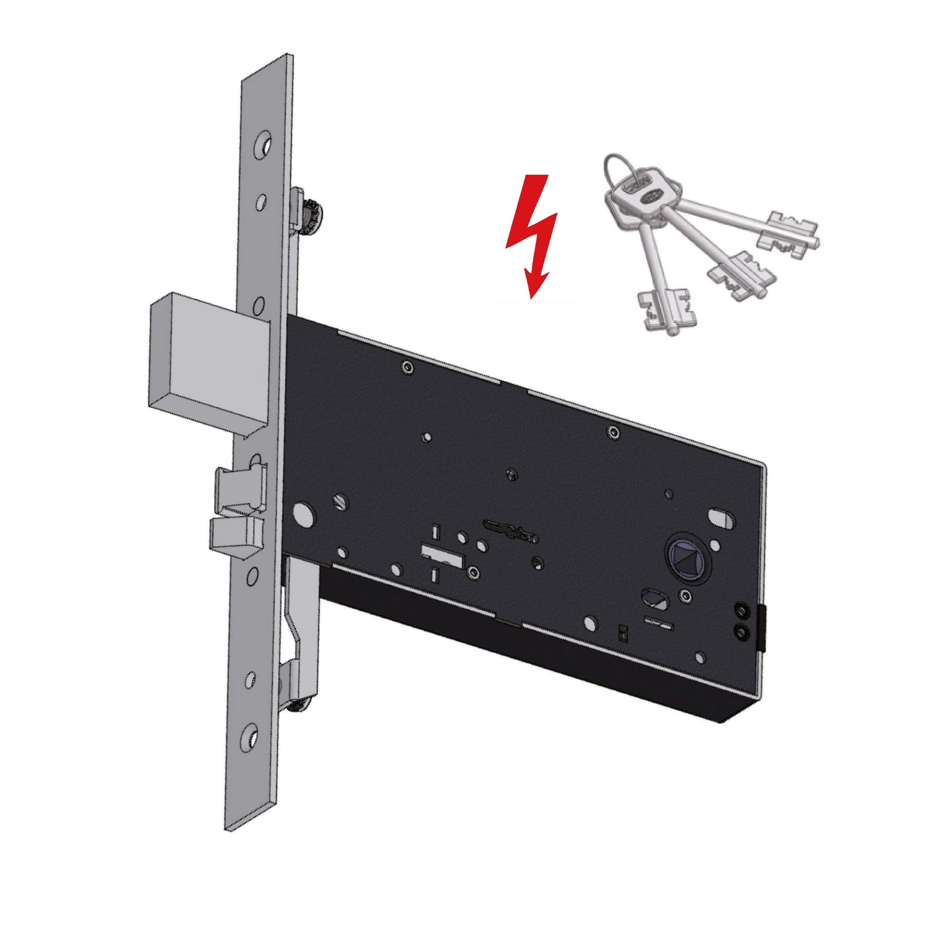 Serratura Metallo Infilare Elettrica 5968 Omec B.q Inox F.mm 25 Dm M4 Tripl