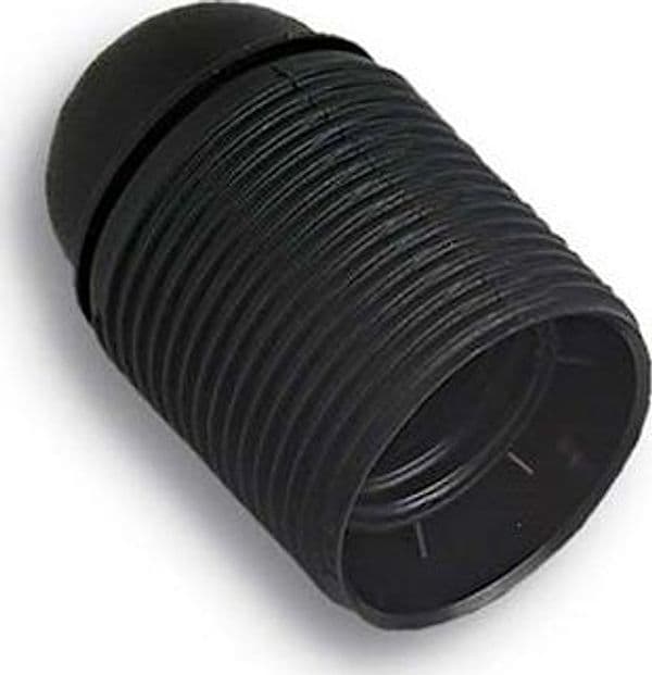 Portalampada Camicia Filettata Resina Nero E27 M10 x 1 mm 25 Pezzi - 2