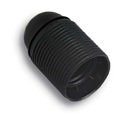 Portalampada Camicia Filettata Resina Nero E27 M10 x 1 mm 25 Pezzi - 2