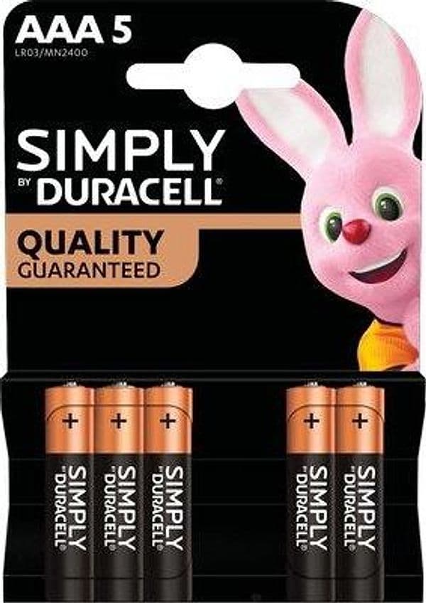 Pila Mini Stilo Aaa Simply Duracell Alcalina 1,5 V 5 Pezzi