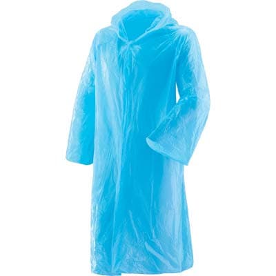 Impermeabile Monouso Politene Azzurro Taglia Unica 10 Pezzi - 2