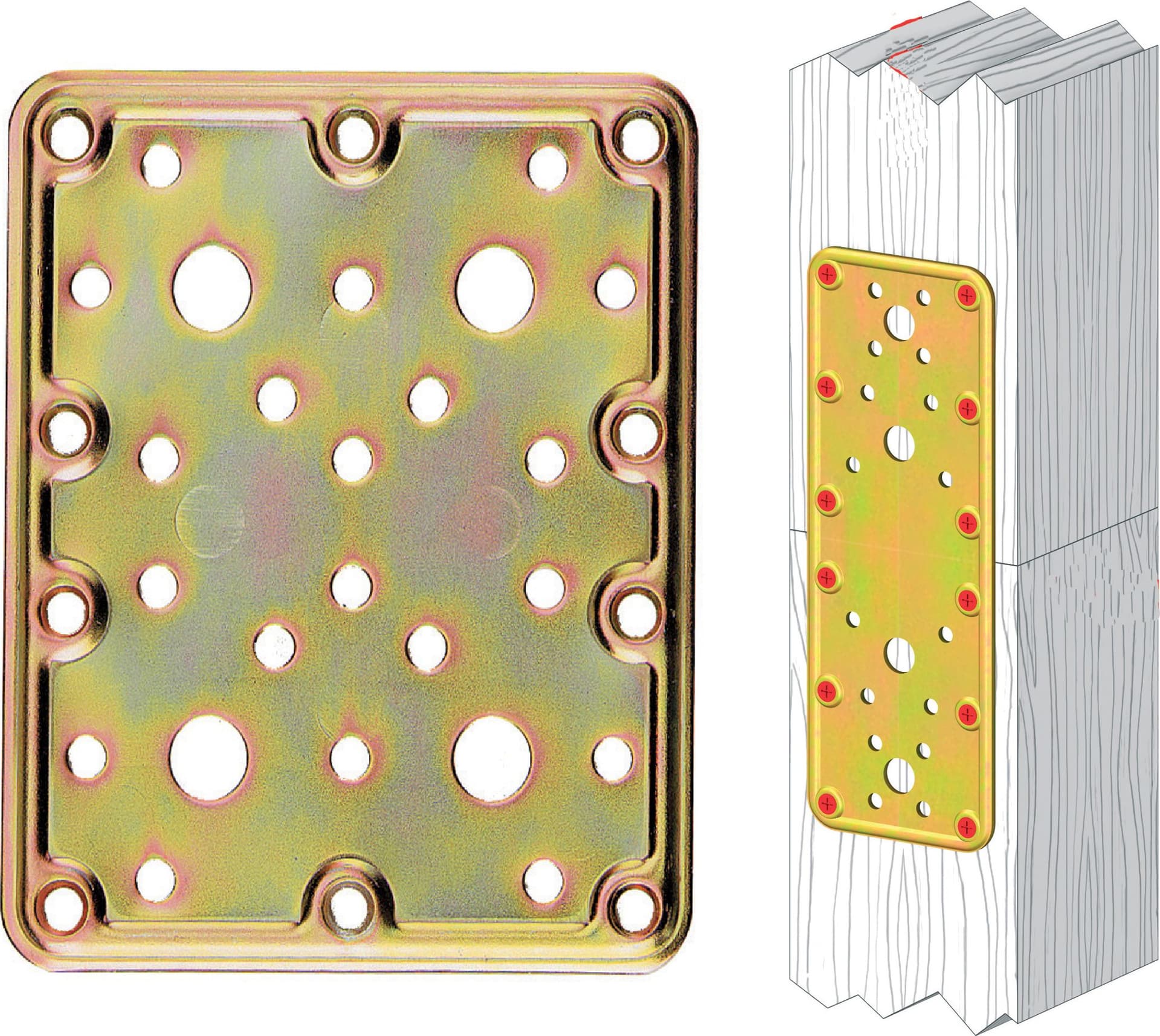 Piastra 776 Diritta Acciaio Tropic 100 x 120 mm Aldeghi Luigi Spa 25 Pezzi - 2