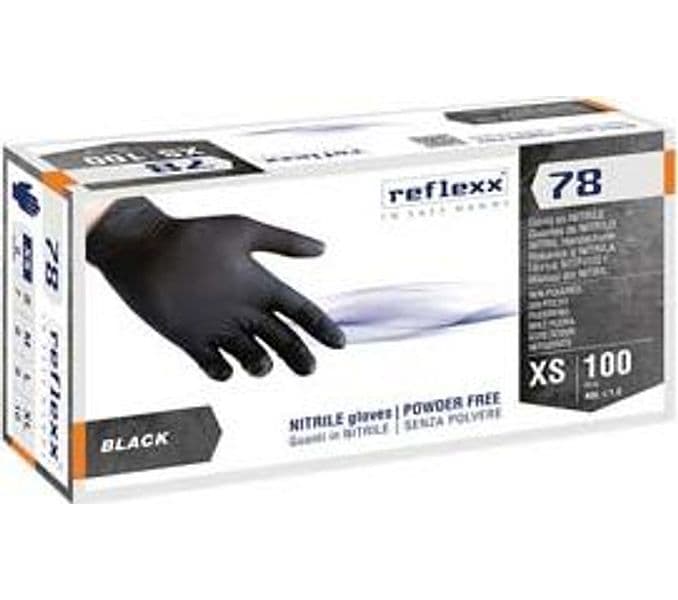 Guanto in Nitrile 4 g Senza Polvere Nero Tg.l in Conf. da 100 Pz 2 Pezzi