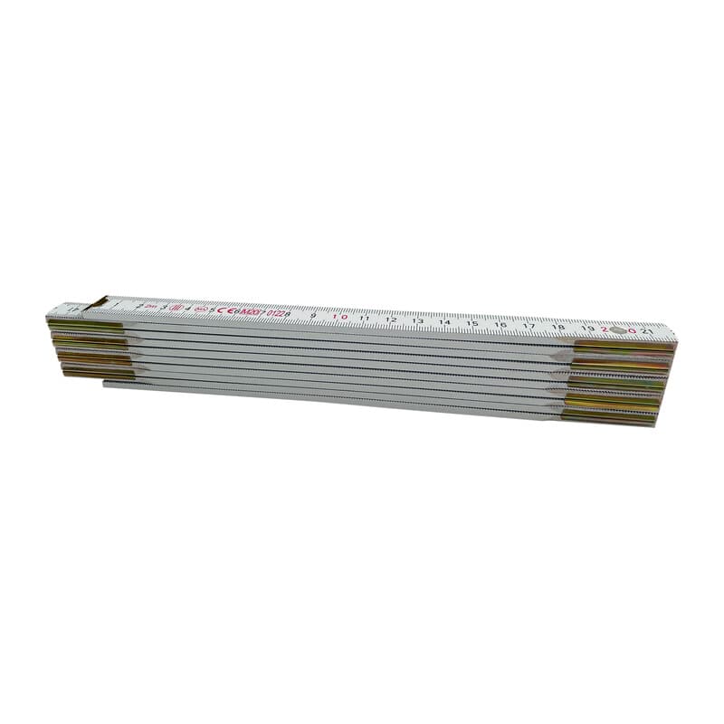 Doppio Metro 10 Aste 16 mm Legno Bianco 12 Pezzi - 2