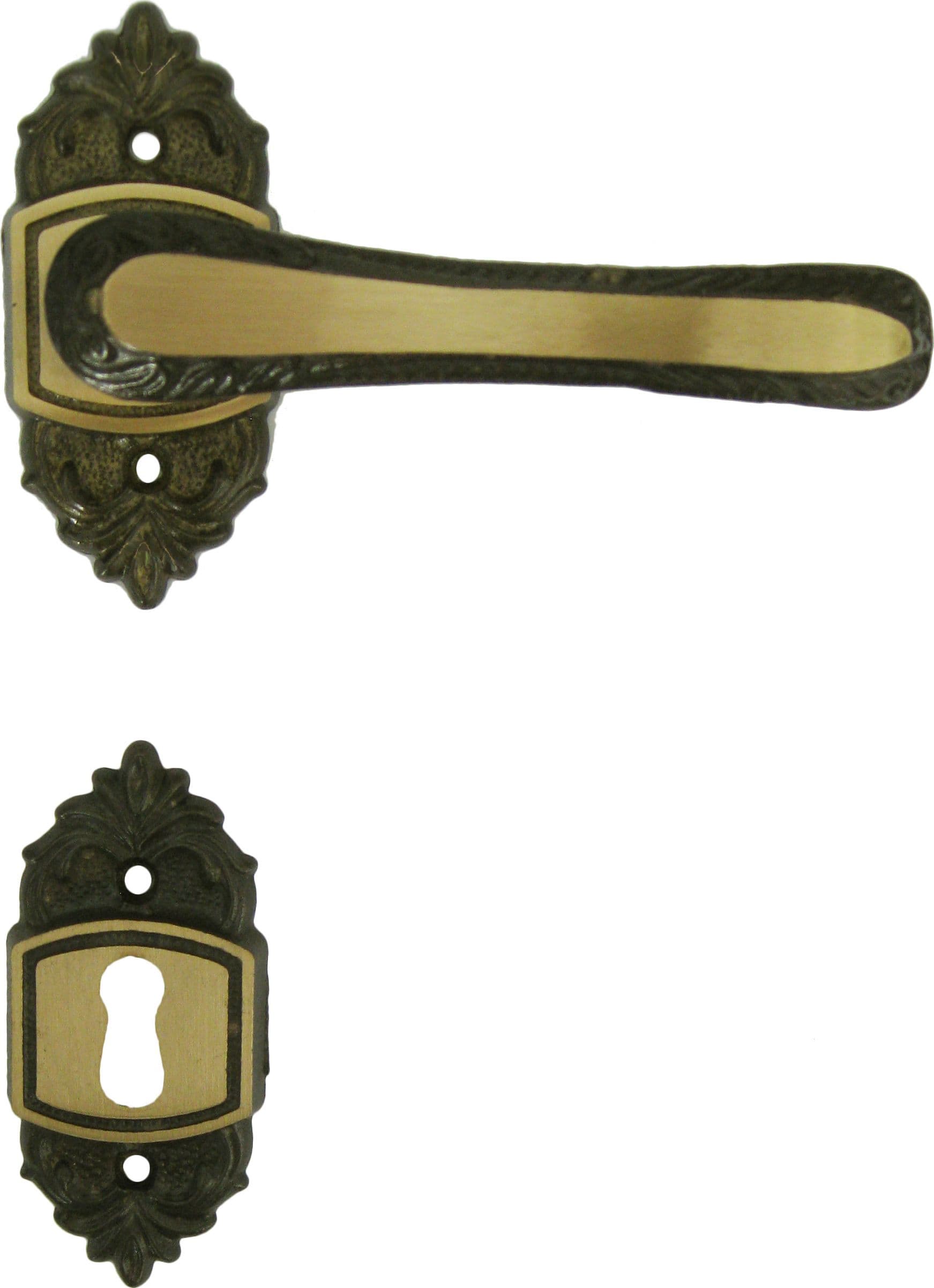 Maniglia Ottone Giglio con Bocchetta 4 Pezzi - 2