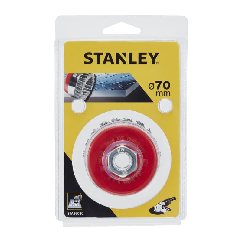 Spazzola Acciaio a Tazza D.75 Piranha Stanley STA36080 X36080 - 2