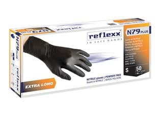 Guanto in Nitrile Extra Lungo 4,0 g Senza Polvere Nero Tg.s 2 Pezzi - 2
